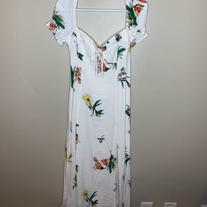 Off The Shoulder Floral Midi